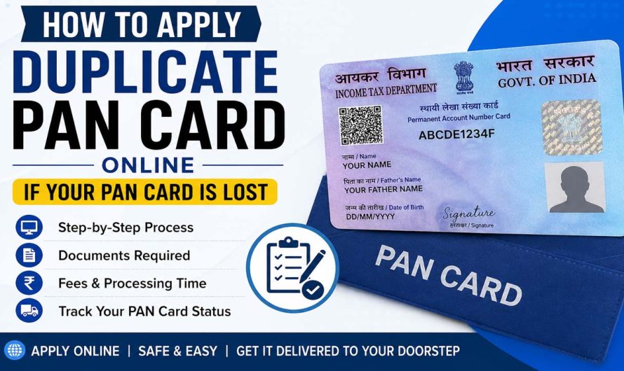 Easy Guide: How to Apply for a Duplicate PAN Card Online If Your PAN Card Is Lost ⭐ (2026 Guide)